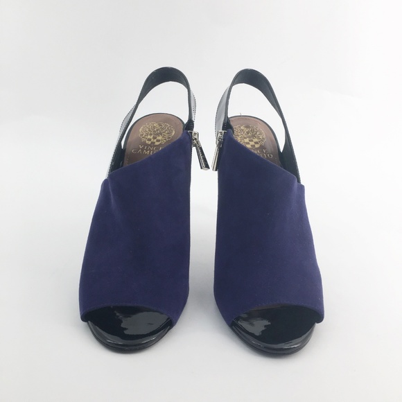VINCE CAMUTO Blue Suede Slingback Booties Size 10 - Picture 2 of 8